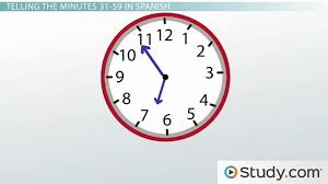 Telling The Minutes 31 59 Time In Spanish Video Lesson Transcript Study Com