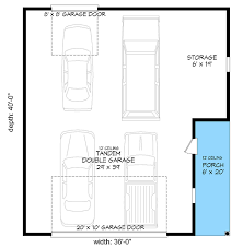 Plan 68608vr 4 Car Drive Through Tandem Garage Garage Floor Plans Tandem Garage Garage Shop Plans