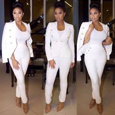 Black And White Suit Womens 2018 Arrival Fashion Women Business Suit 2piece Set White Black Pant Suits Jumpsuit Elegant Suits For Women Playsuits Outfit
