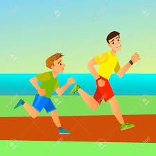 Corren cavini — escapism 06:54. Padre E Hijo Corren El Sport Vector Ilustracion De Un Diseno Plano Ilustraciones Vectoriales Clip Art Vectorizado Libre De Derechos Image 62860731