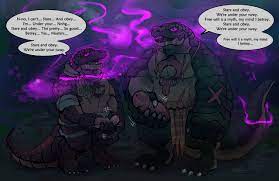 animal genitalia anothermeekone anthro bodily fluids dialogue  drooling duo english text genital slit genitals humanoid genitalia humanoid  penis hybrid genitalia hybrid penis hypnosis jewelry lizardman lizardman ( overlord) male male