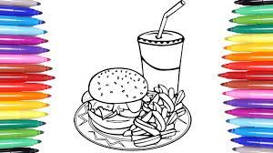 See more ideas about coloring pages, colouring pages, stained glass patterns. Food Coloring Pages Hamburger French Fries Coca Cola Coloring Fast Food Art Colours For Kids Youtube