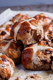 Chocolate Chunk Hot Cross Buns Simply Delicious Hot Cross Buns Chocolate Hot Cross Buns Hot Cross Buns Recipe