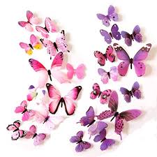 Butterfly wall decor is a creative diy project for any craft lover. Butterflies Kids Baby Wall Stickers Room Decorations Hang Indoors 3d Colorful Butterfly Wall Decals Diy Art Decor Crafts Set Of 2 Pueple And Pink Buy Online In Dominica At Dominica Desertcart Com Productid 51105710