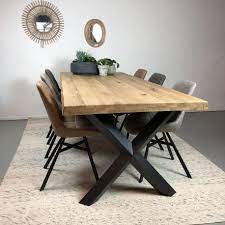 eettafel eiken stalen onderstel 240x100 799 rustieke eetkamer eettafel eettafel ontwerp