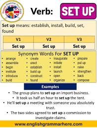 set up past simple simple past tense of set up past participle v1 v2 v3 form of set up set up means esta simple past tense how to memorize things past