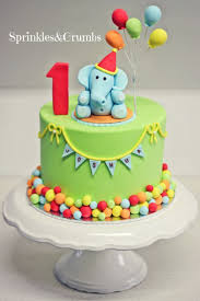 Birthday Cake With Balloons Images A Colourful Circus Themed First Birthday Cake Featuring An Elephant And Balloons Baby Birthday Cakes Birthday Cake Kids 1st Birthday Cakes