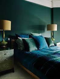 The Tertiary Color Scheme Is Blue Green The Blue Green Is On The Walls And On A Few Of The Pillows Bedroom Green Green Bedroom Walls Bedroom Interior