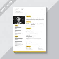 Download White Cv Template With Yellow Details For Free In 2020 Resume Design Free Cv Template Resume Design Creative