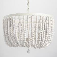 Antique Whitewash Wood Bead Chandelier World Market