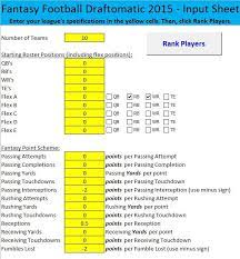 Excel For Fantasy Football C Build Fantasy Football Cheat Sheets With Ms Excel