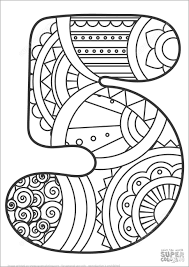 Line art to celebrate the season! Number 5 Coloring Pages Coloringbay