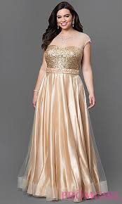 Floor Length Gold Sydney S Closet Plus Size Dress At Promgirl Com Evening Dresses Plus Size Gold Plus Size Dresses Plus Size Evening Gown