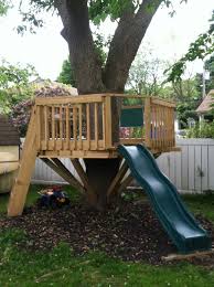 Ashley Is Making Plans For A Tree Fort She Wants It To Have A Roof In Case It Rains Tree House Designs Tree House Diy Tree House Plans