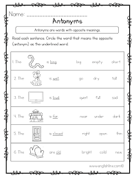 Opposite Antonyms Worksheets Antonyms Worksheet Synonym Worksheet English Worksheets For Kids