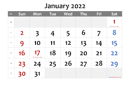 Free January 2022 Calendar Printable Free Printable 2021 Monthly Calendar With Holidays