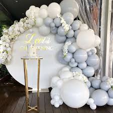 Balloon wall engagement decoration at home. White Grey Balloons Garland Arch Pastel Wedding Balloon Decoration Background Party Wall Birthday Adult Engagement Ballons Accessories Aliexpress