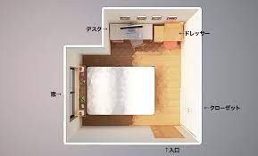 かなりキツキツですが ５畳寝室にダブルベッドをレイアウトしました しかしながら マンションなどでは５畳を夫婦の寝室として使わないといけないことも多いので 参考にしていただけると思います ５畳寝室1 デスクとドレッサー 5畳 寝室 レイアウト インテリア