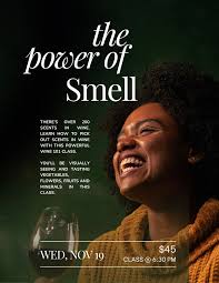 The Power of Smell: A Visual Sensory Course of Scents in Wine 101 Wednesday  November 19th We're bringing back this OG class. One of our favorites. Fun  forboth experienced wine drinkers /