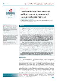 Pdf The Short And Mid Term Effects Of Mulligan Concept In Patients With Chronic Mechanical Neck Pain