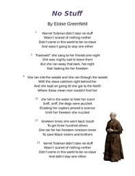 Evidence Based Selected Response Ebsr Questions To Use With The Poem No Stuff By Eloise Greenfield No Stu Harriet Tubman This Or That Questions I Am Poem