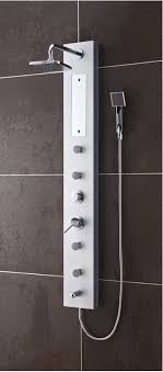 Fresca Fsp8004 Salerna Double Handle Shower System With Rainshower Head Four Ma Silver Faucet Showerpanel D Bathroom Shower Panels Shower Panels Shower Massage