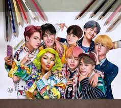 Idol Ft Nicki Minaj Bts Fanart Bts Drawings Fan Art