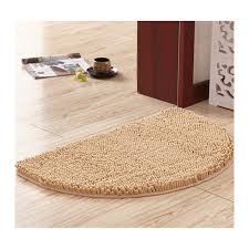 Tapis de baignoire et de douche. Tapis Salle De Bain En Demi Lune A Pas Cher En Chenille Microfibre Marron Rose Beige