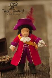 Captain Hook Pirate Doll Peter Pan Fairy Tale Creature Waldorf Etsy Tinkerbell Doll Ooak Art Doll Ooak Dolls