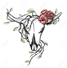 Kuh Schadel Mit Romantik Rosen Tatowierung Tierschadel Mit Rosen Zeichnen Lizenzfrei Nutzbare Vektorgrafiken Clip Arts Illustrationen Image 29081737