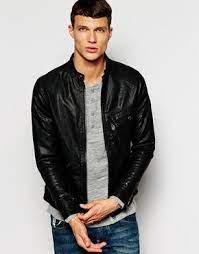 G Star Jacket Defend Faux Leather Slim Fit Zip Front Leather Jacket Men G Star Raw Jackets Leather Jeans Men