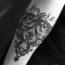 Old fashioned pistol in stylish lace garter belt tattoo. Top 103 Best Lace Tattoos 2021 Inspiration Guide