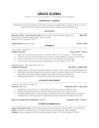 global industry resume career