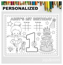 Mom s 90th b day. Personalized Ballerina Happy Birthday Printable Placemat Etsy Birthday Coloring Pages Happy Birthday Printable Birthday Printables