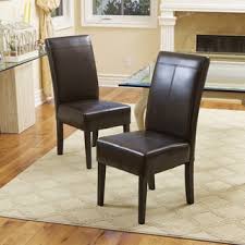 T Stitch Chocolate Brown Bonded Leather Dining Chair Set Of 6 By Christopher Knight Home Leather Dining Chairs Dining Chairs Leather Dining Room Chairs