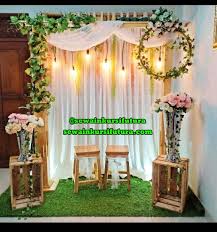 Sewa backdrop anniversarry / pelaminan mini nuansa gold 4. Dekorasi Akad Nikah Minimalis Terpercaya 085212247714