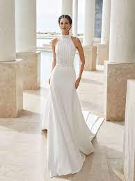 Sentir By Rosa Clara Wedding Dresses Beaded Wedding Dress Halter Neck Aline Wedding Dress