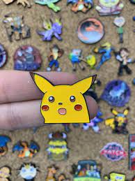 Surprised Pikachu Meme Pokemon Custom Enamel Pin Pins Pin Etsy Enamel Pins Custom Pins Cute Pins