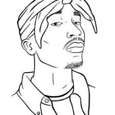 Afraid fear face mask coloring pages. Tupac Art Guy Drawing Rapper Art