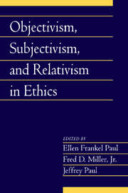 Objectivism Subjectivism And Relativism Ethics Volume 25 Part 1 Political Philosophy Cambridge University Press