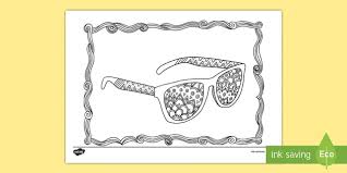 Select from 32131 printable crafts of cartoons nature animals bible and many more. Sunglasses Mindfulness Colouring Page Teacher Made