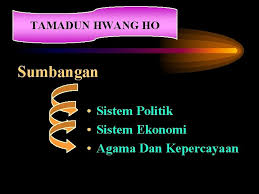 Sumbangan tamadun hwangho  sejak zaman awal dinasti china terutama zaman shang, pemimpin mereka amat prihatin terhadap pembangunan pertanian. Tamadun Hwang Ho