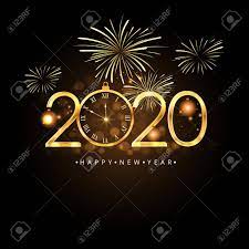 May your talents glitter like gold! Happy New Year 2020 Gold Numbers And Clock On Dark Background Royalty Free Cliparts Vectors And Stock Illustration Image 129066426