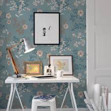 Papier Peint Prairie Rose Bleu Sarcelle Et Cuivre Collection In Bloom Borastapeter Papier Peint Papier Peint Bureau Papier Peint Salon