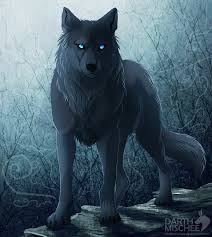 Black Wolf By Whiluna On Deviantart Wolf Spirit Animal Wolf With Blue Eyes Fantasy Wolf