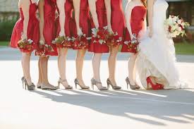 Heartbunch Red And White Weddings Alfred Sung Bridesmaid Dresses Coloured Wedding Shoes