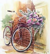 You can recycle metal parts creating unusual combinations with flowers on pots or upcycle your bike frame by painting bright colors. Pin By Roberta Walker On Riso Bicycle Art Bike Illustration Bicycle Illustration