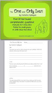 The One And Only Ivan Over 80 Comprehension Questions With Answer Key One And Only Ivan This Or That Questions Comprehension Questions