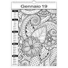 Calendario 2019 Da Colorare Mandala Calendariit Calendari