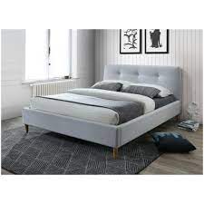 L 315 h 208 p 39 cm. Somproduct Letto Hamilton Grigio Chiaro Cadar Letto Imbottito Matrimoniale In Tessuto Grigio Chiaro Testiera Imbottita Letto Piattaforma Struttura Letto In Legno Della Malesia Rete Con Doghe In Legno Stile Nordico Misura